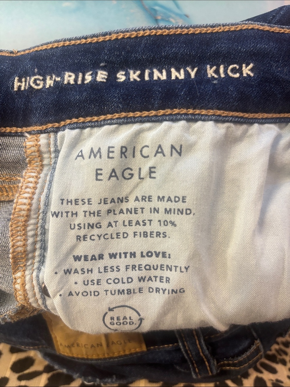 American Eagle Outfitters Indigo High Rise Skinny Jeans Stretchy Casual Denim - Picture 9 of 11
